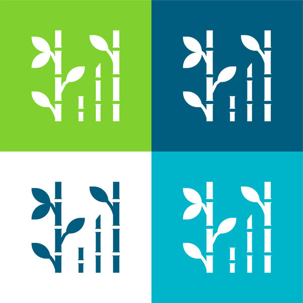 Bamboo Flat four color minimal icon set