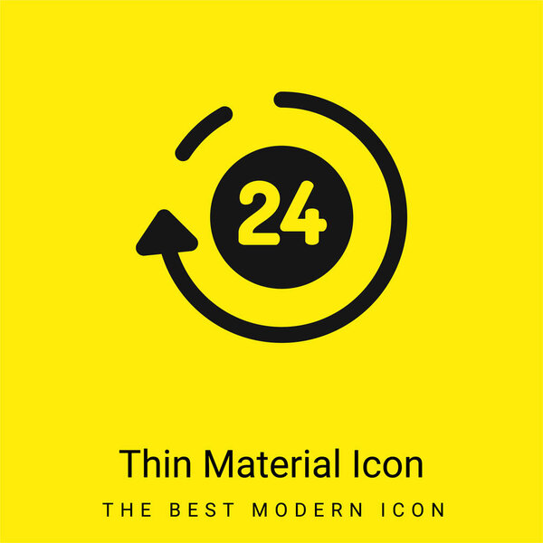 24 часа минимальный ярко-желтый значок материала