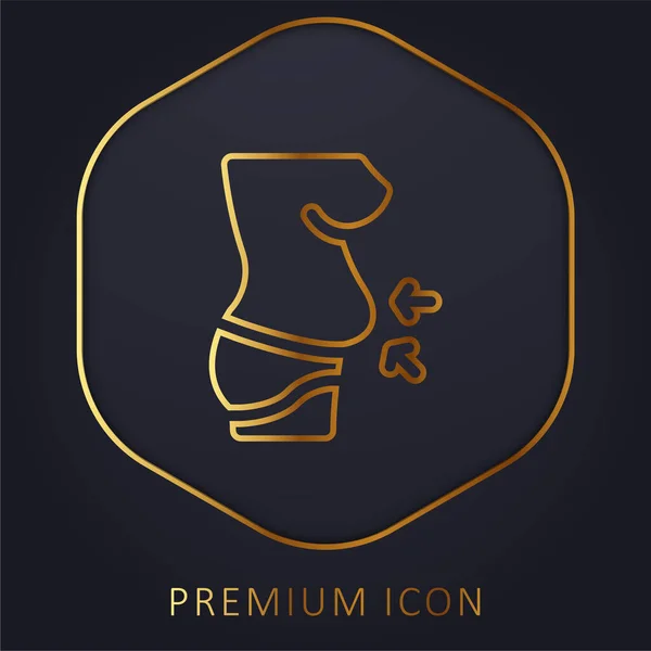 Bauch Goldene Linie Premium Logo Oder Symbol — Stockvektor