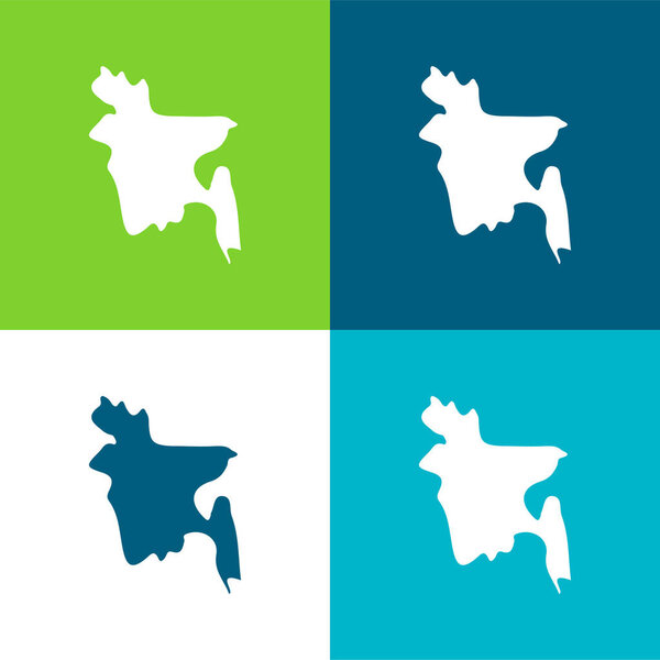 Bangladesh Flat four color minimal icon set