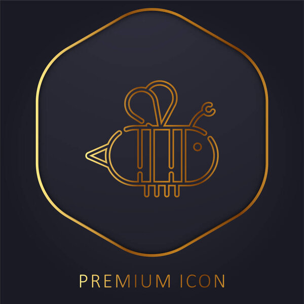 Bee golden line premium logo or icon