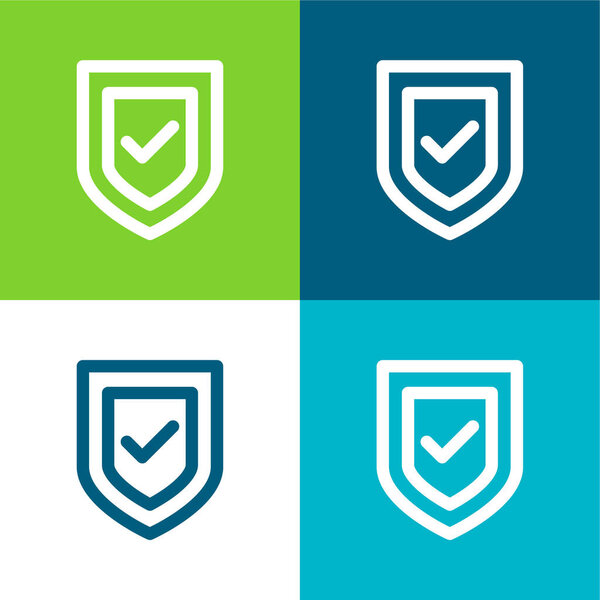Anti Virus Flat four color minimal icon set