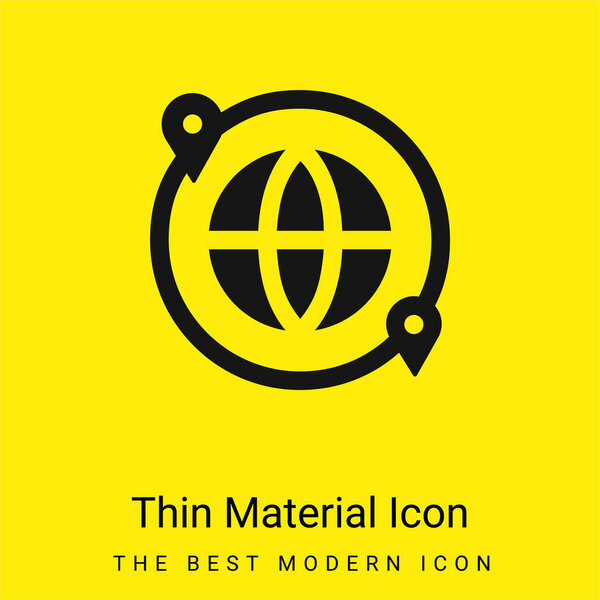 Around The World minimal bright yellow material icon
