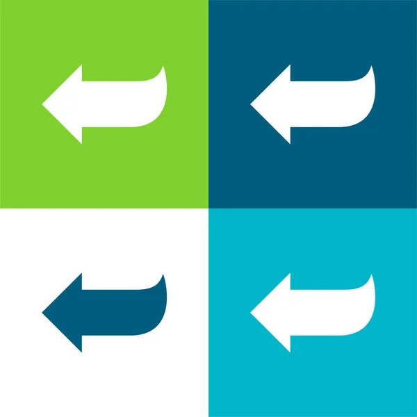 Ok Şekli Sol Düz Düz 4 renk simgesi setini işaret ediyor