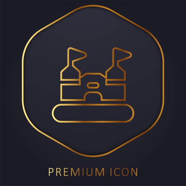 Bouncy Castle golden line premium logo or icon