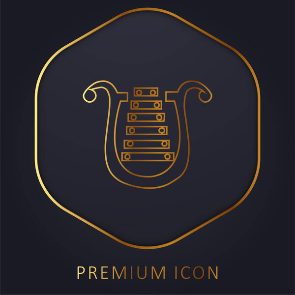 Bell Lyre golden line premium logo or icon