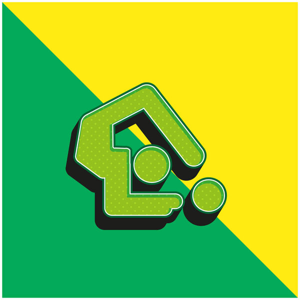 Artistic Gymnastics Green and yellow modern 3d vector icon logo