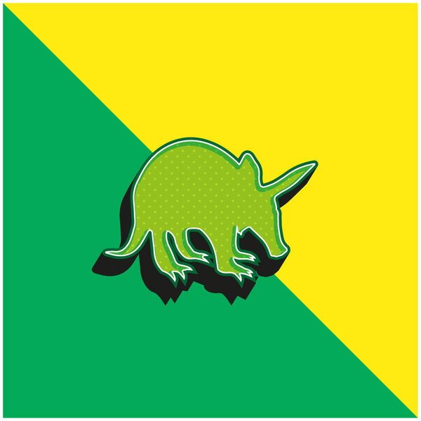 Ant Eater Shape Green and yellow modern 3d vector icon logo