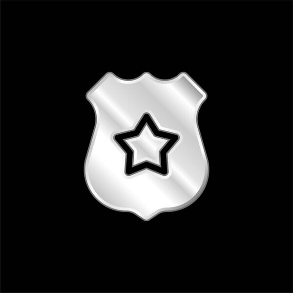 Badge silver plated metallic icon
