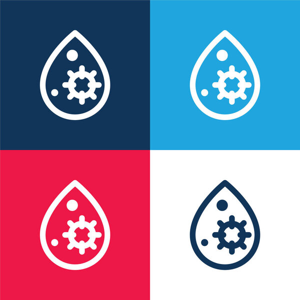 Blood blue and red four color minimal icon set