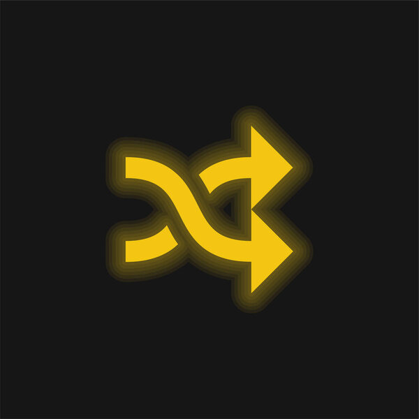Arrows Crossed Couple yellow glowing neon icon