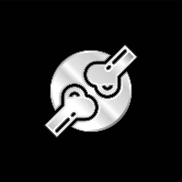 Bones silver plated metallic icon