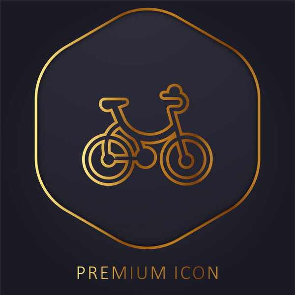 Bicycle golden line premium logo or icon