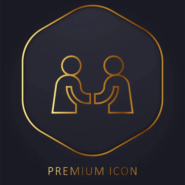 Accord Ligne Logo Premium Icône — Image vectorielle