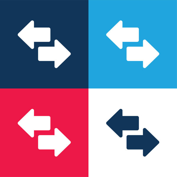 Arrows blue and red four color minimal icon set