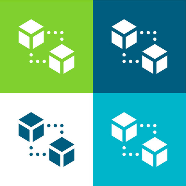 Блоки Плоские четыре цвета минимальный набор значков