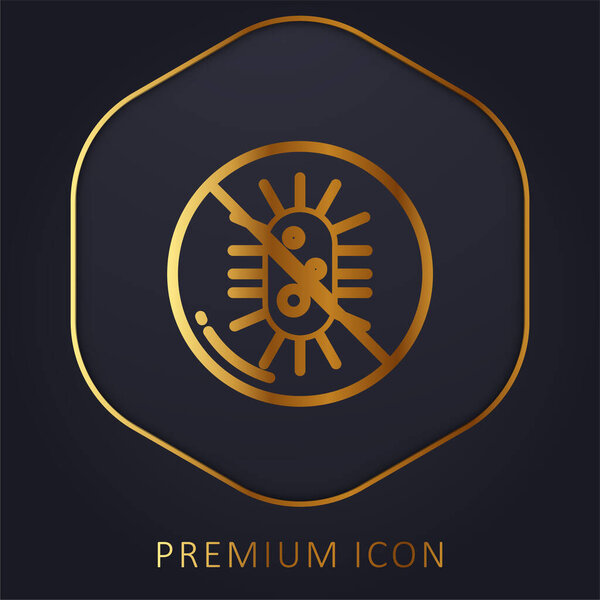 Bacteria golden line premium logo or icon