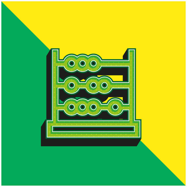 абакус зеленый и желтый современный трехмерный векторный логотип