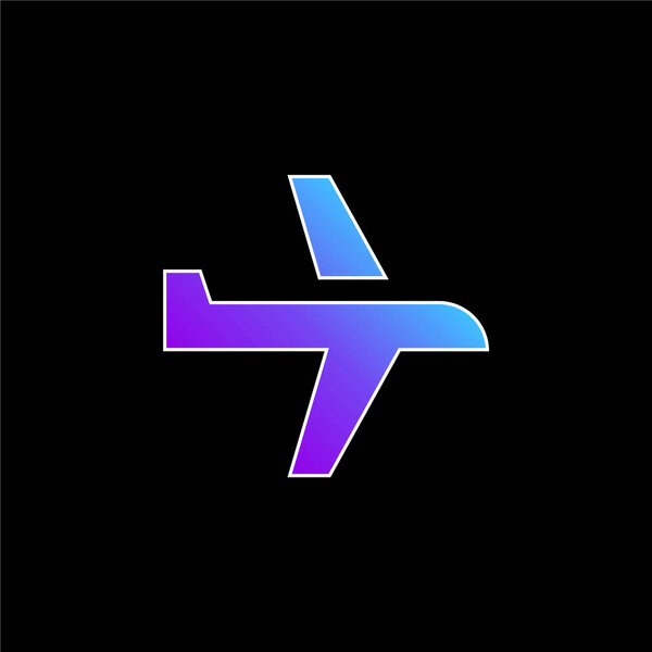 Airplane blue gradient vector icon