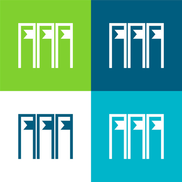 Books Flat four color minimal icon set