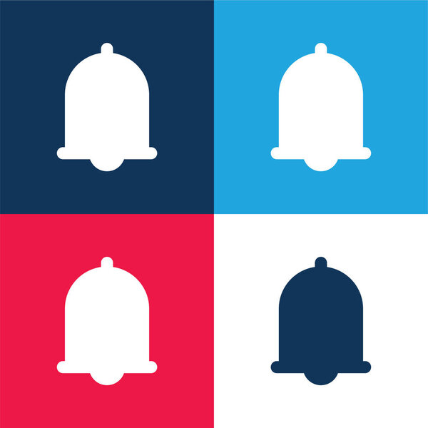 Alarm blue and red four color minimal icon set