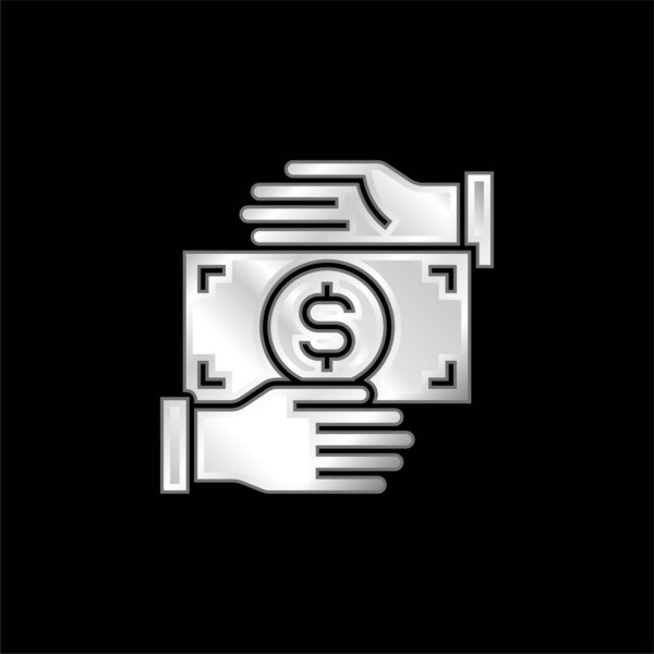 Bribery silver plated metallic icon