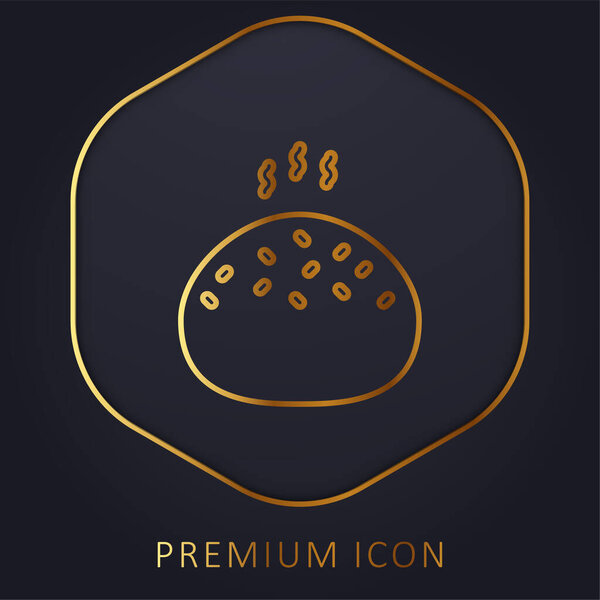 Хлебный рулон золотой линии премиум логотип или значок