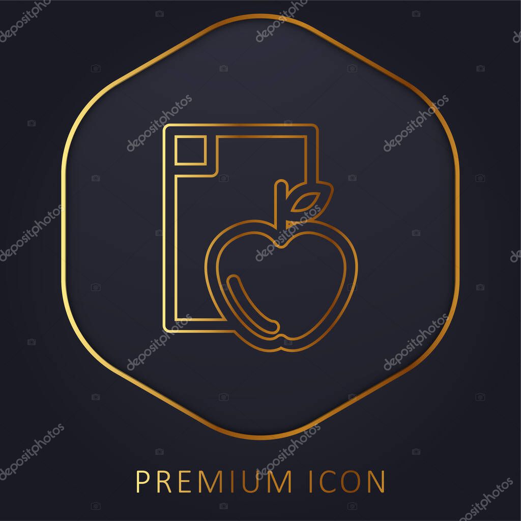 Apple Diet golden line premium logo or icon