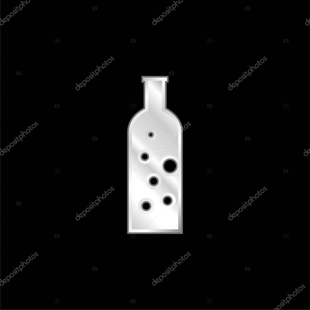 Bottle With Bubbles silver plated metallic icon