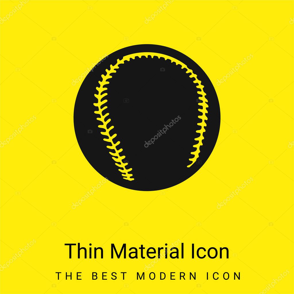 Black Baseball Ball minimal bright yellow material icon