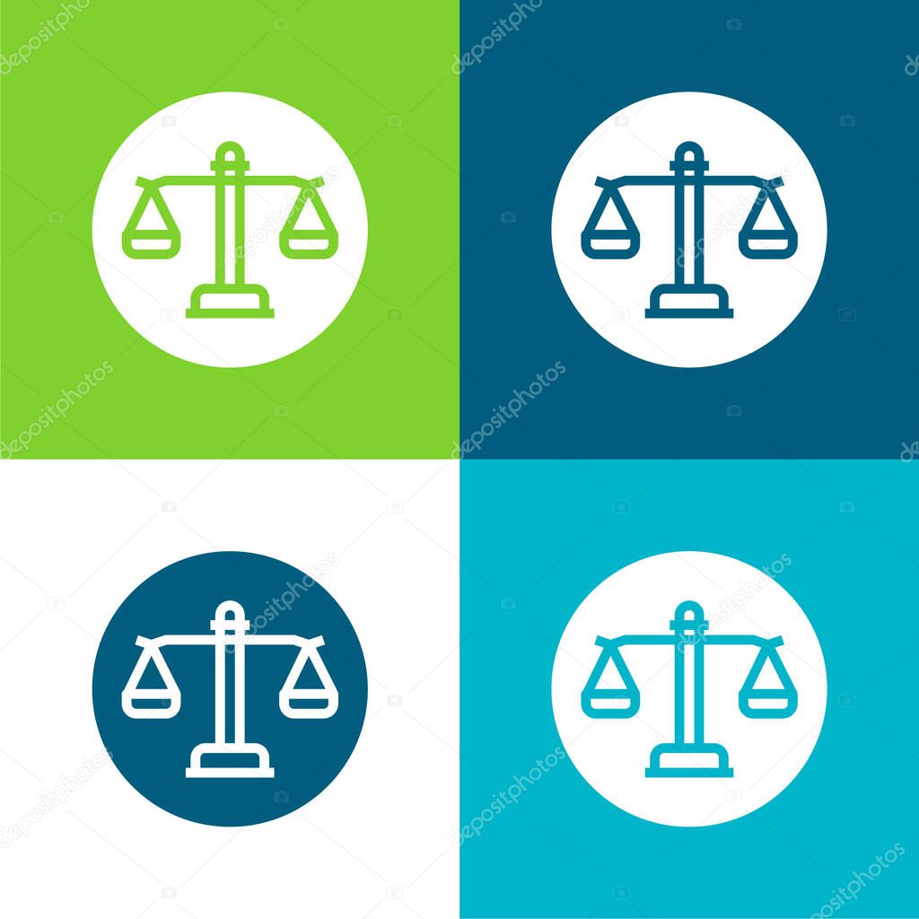 Balance Flat four color minimal icon set