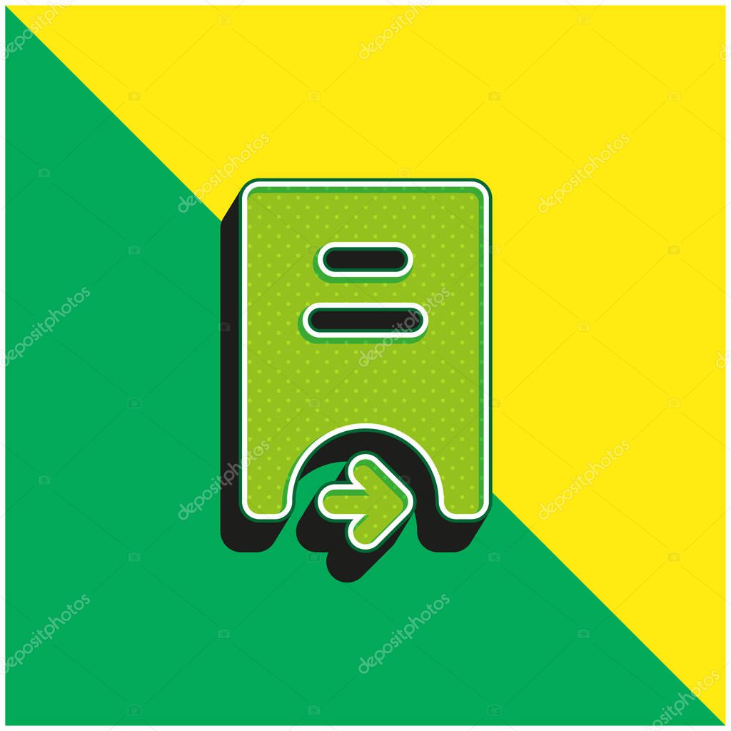 Bank Green and yellow modern 3d vector icon logo