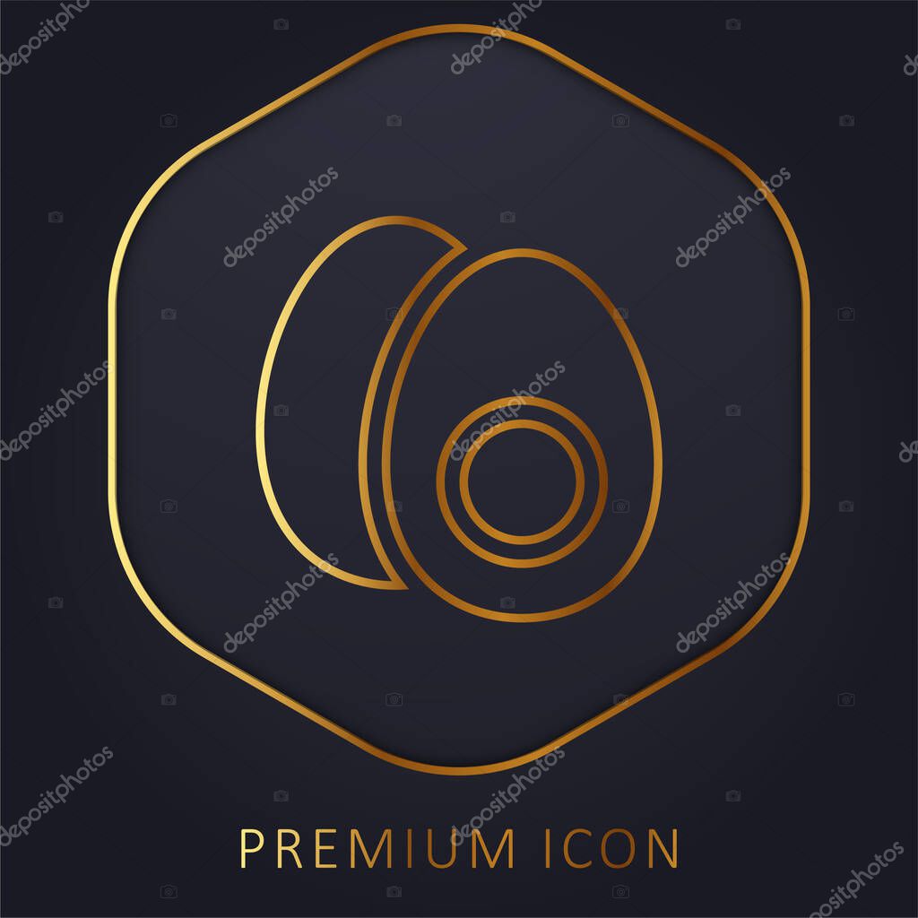 Boiled Egg golden line premium logo or icon