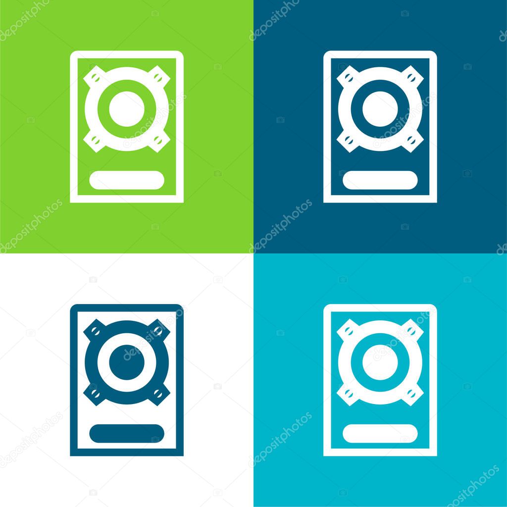 Boombox Speaker Flat four color minimal icon set