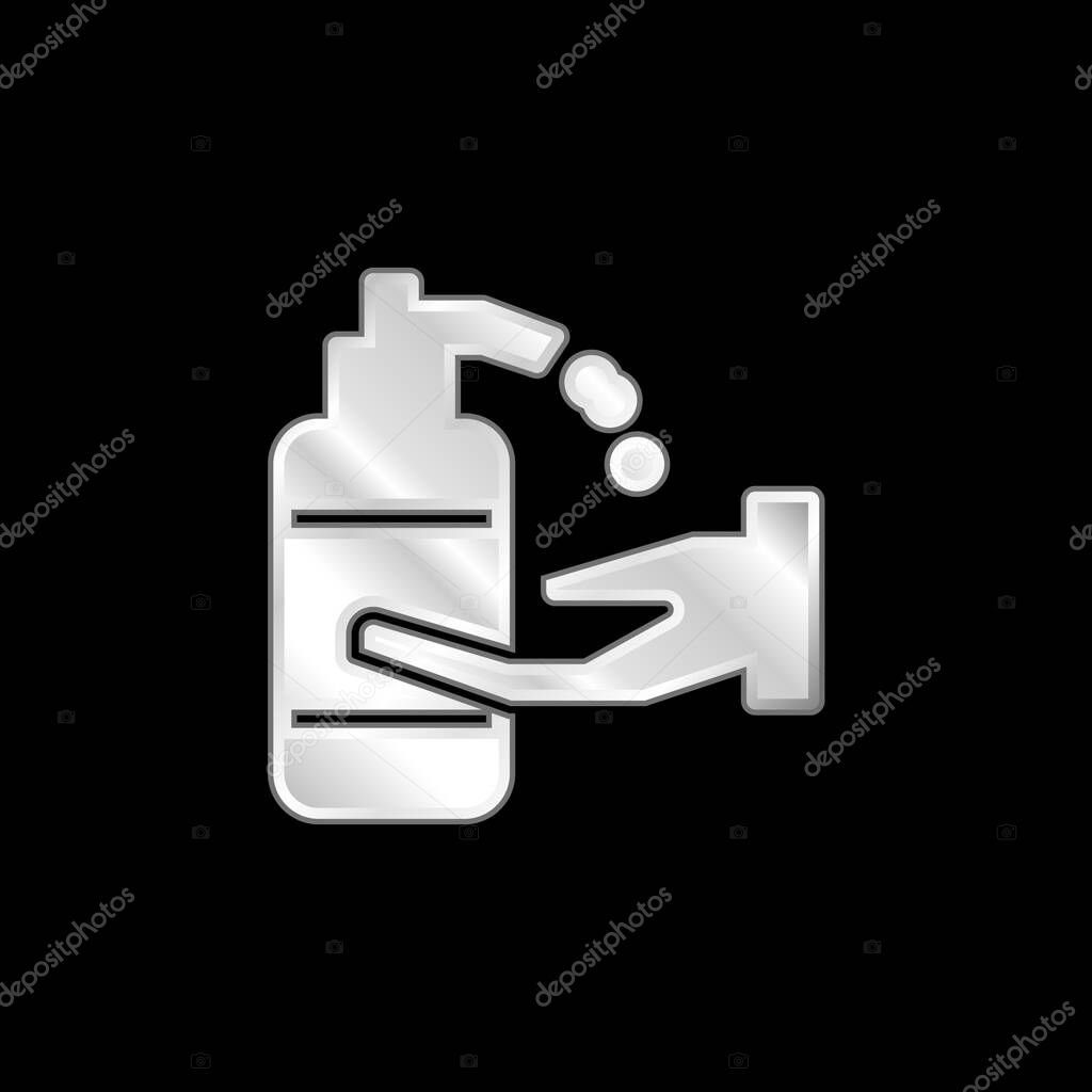 Alcohol Gel silver plated metallic icon