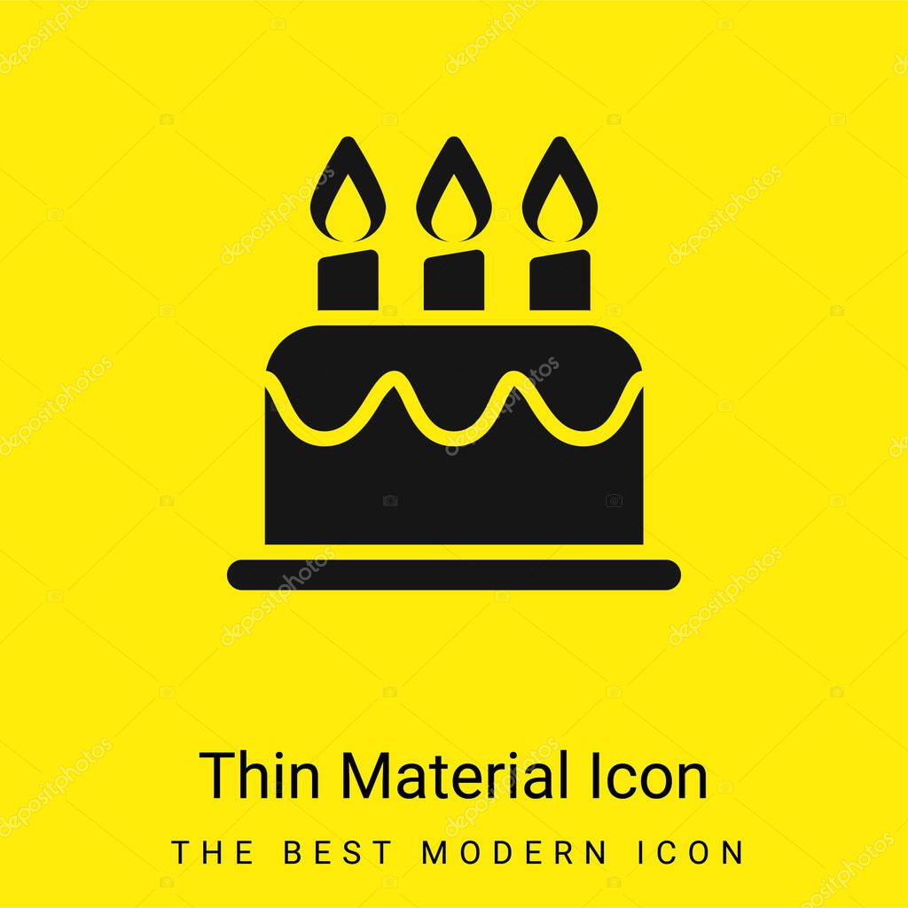 Birthday Cake minimal bright yellow material icon