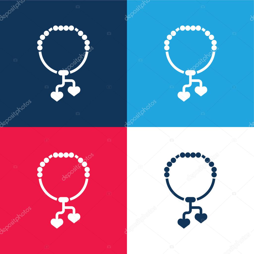 Bracelet blue and red four color minimal icon set