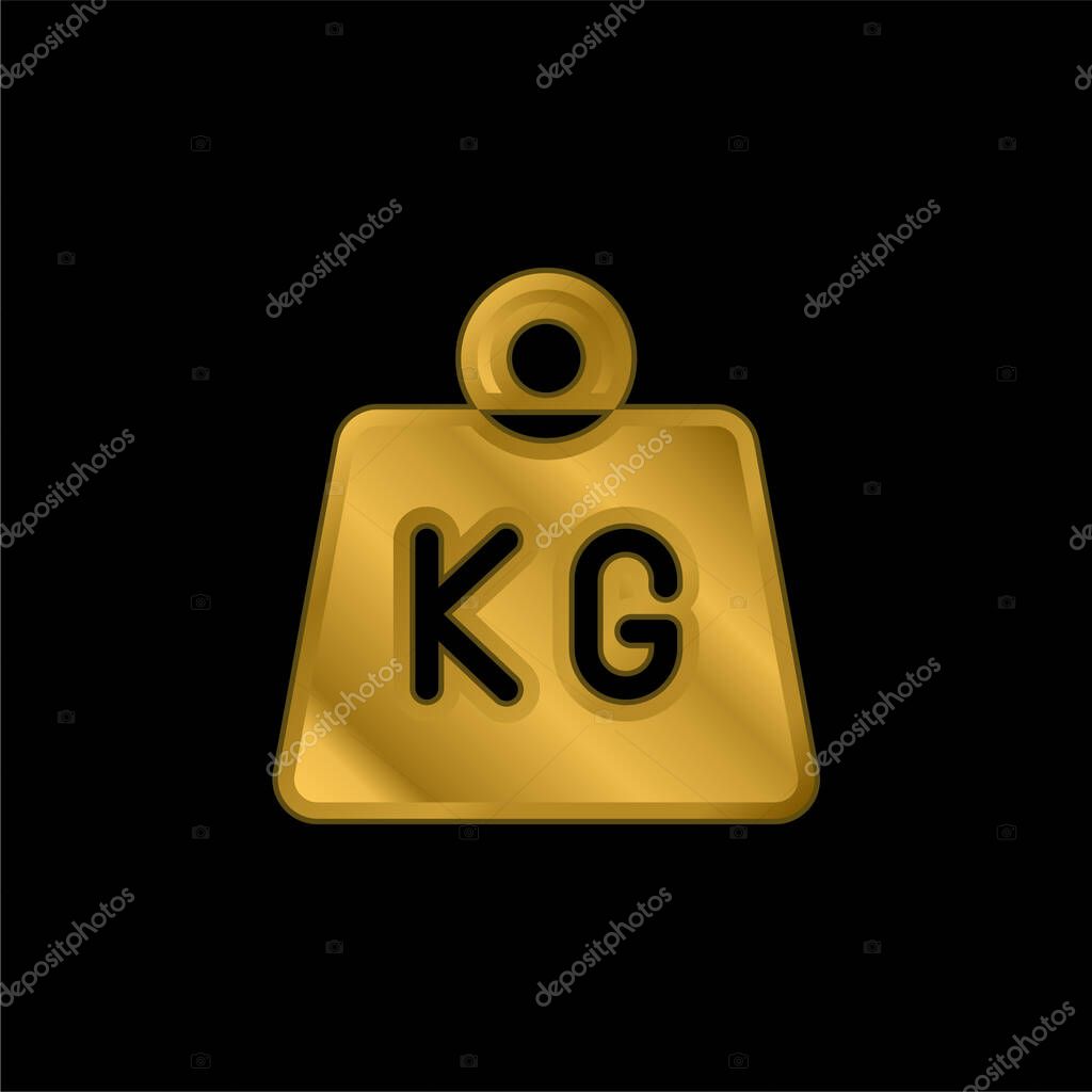 Bar gold plated metalic icon or logo vector