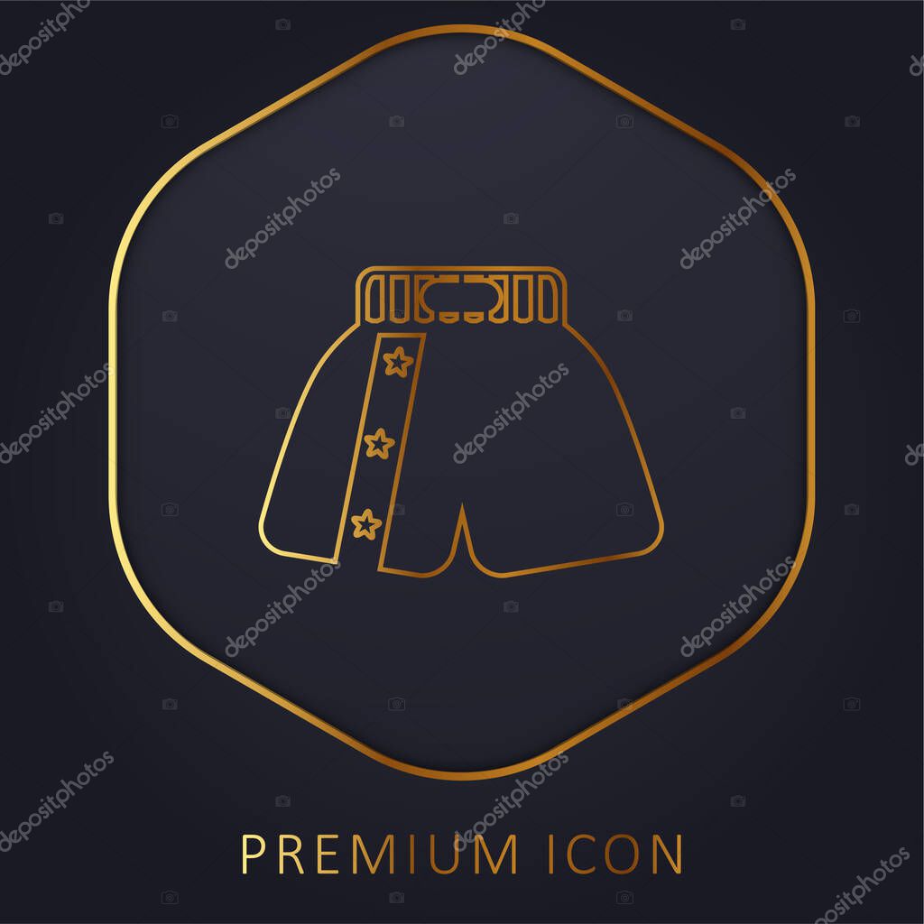 Boxing Boxer Short golden line premium logo or icon