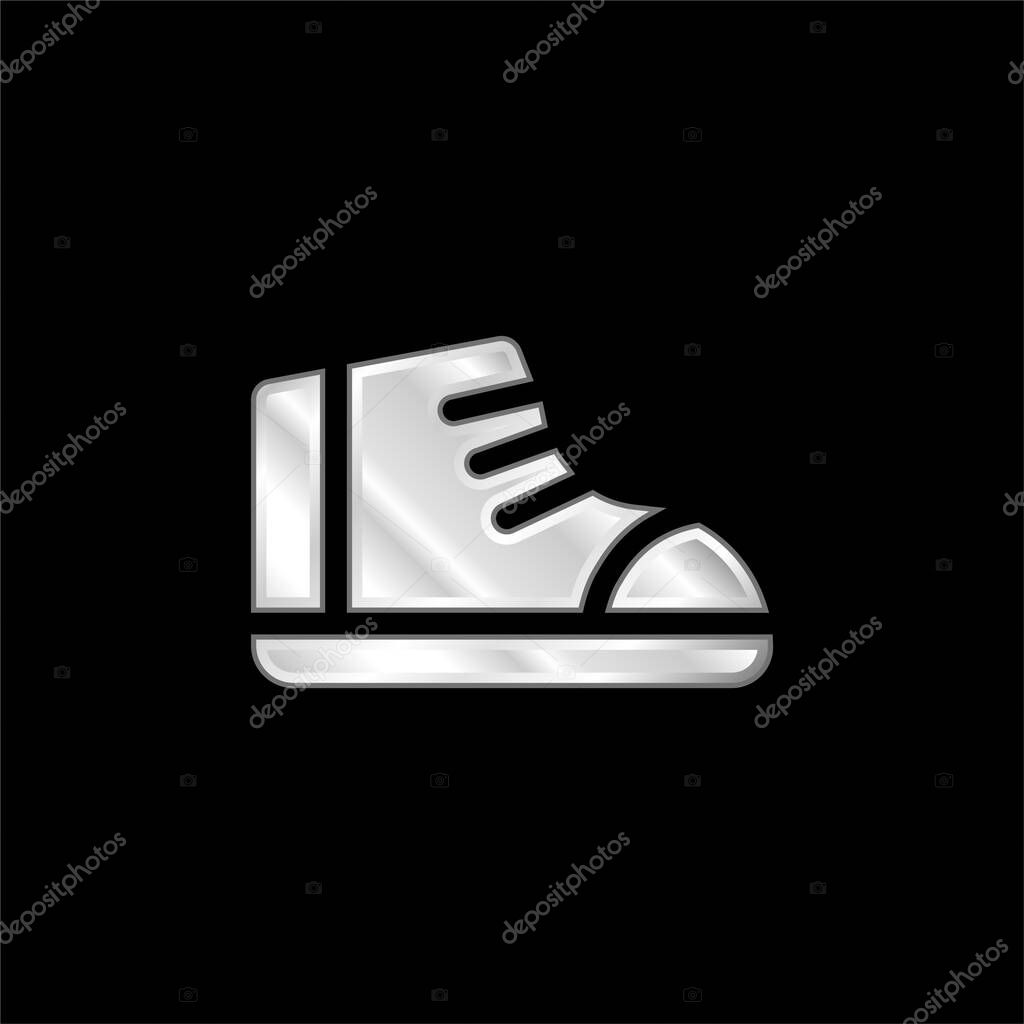 Boots silver plated metallic icon