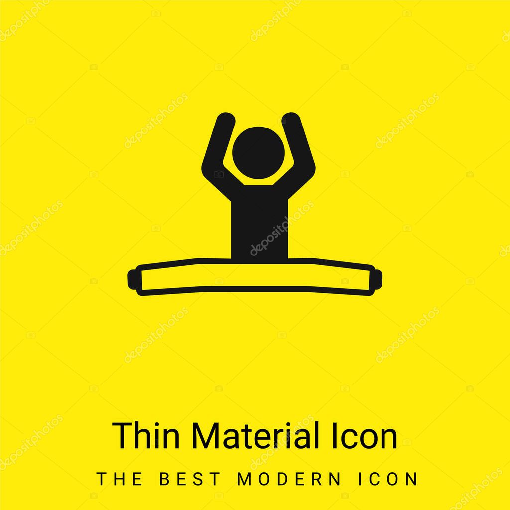 Boy Sitting With Stretch Legs And Arms Up minimal bright yellow material icon