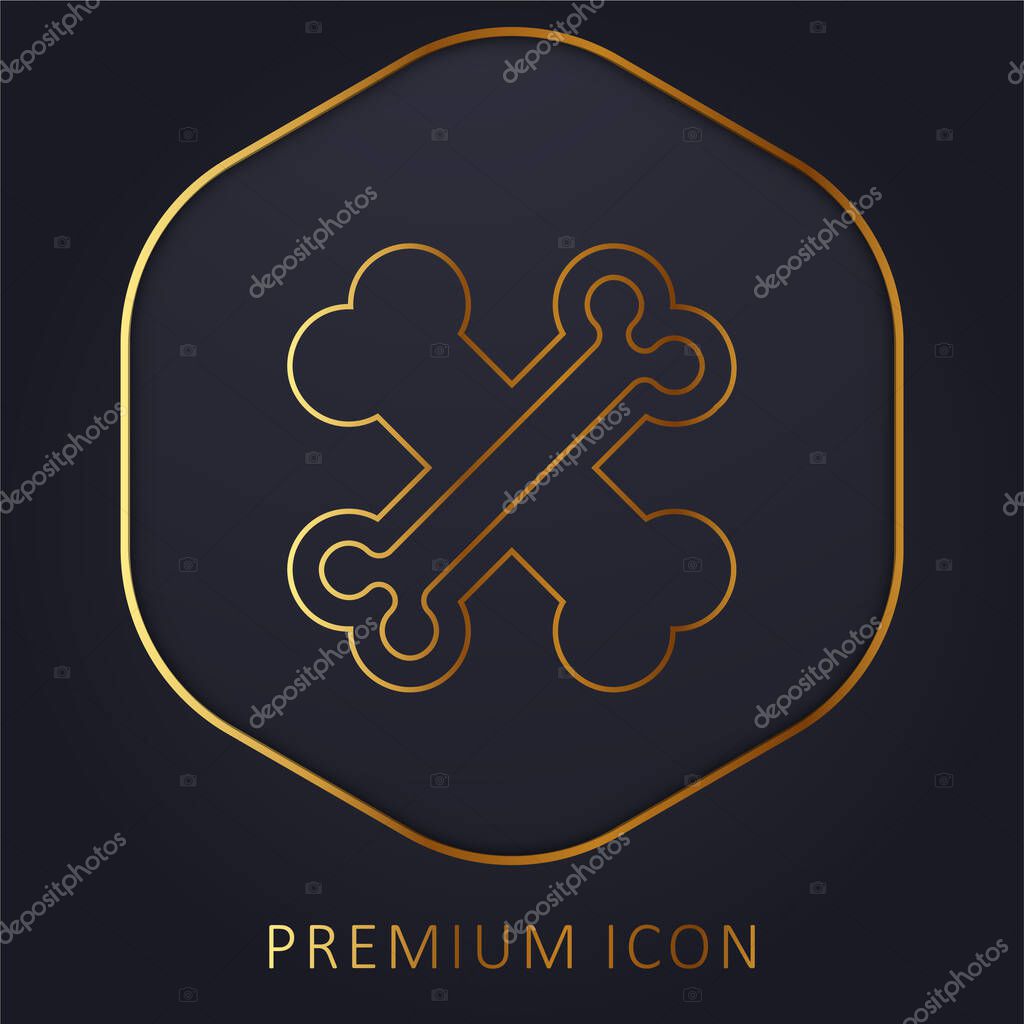 Bones golden line premium logo or icon