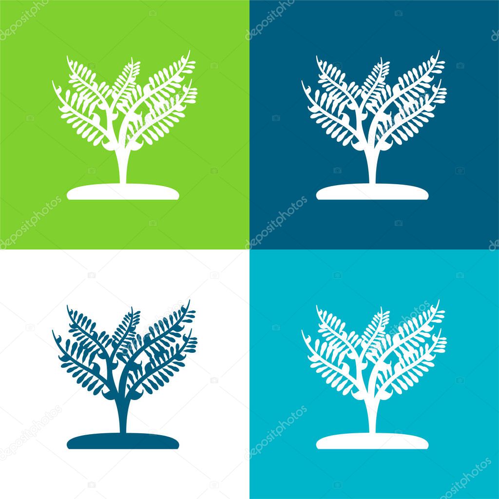 Big Plant Like A Small Tree Flat four color minimal icon set