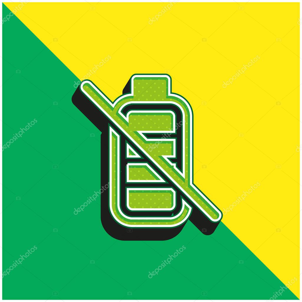Battery Crossed Green and yellow modern 3d vector icon logo