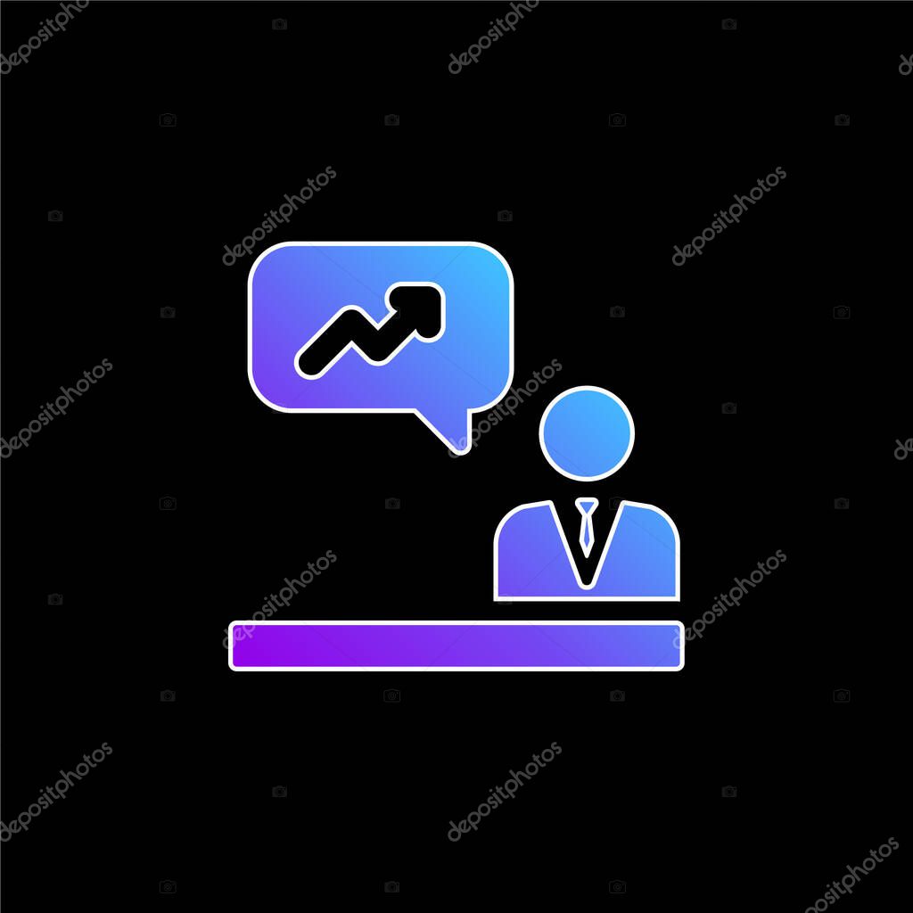 Analytics blue gradient vector icon