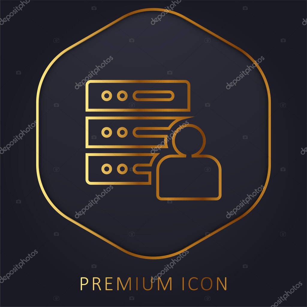 Admin golden line premium logo or icon