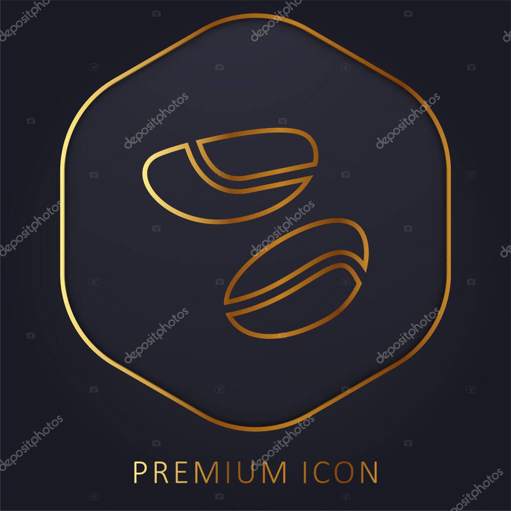 Brazil Nuts golden line premium logo or icon