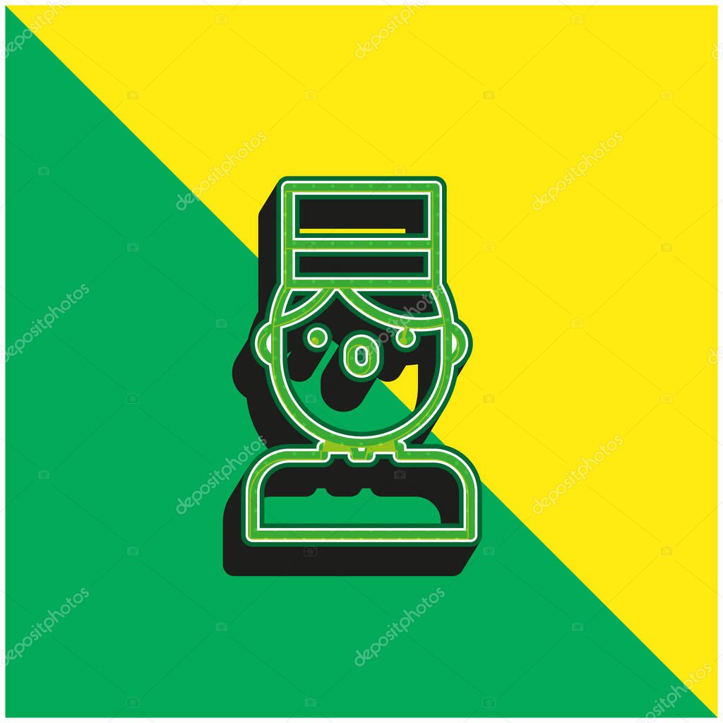 Bellboy Green and yellow modern 3d vector icon logo