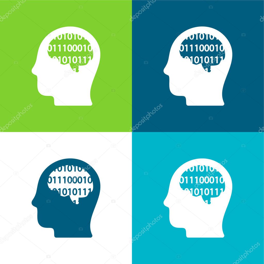 Binary Thinking Flat four color minimal icon set