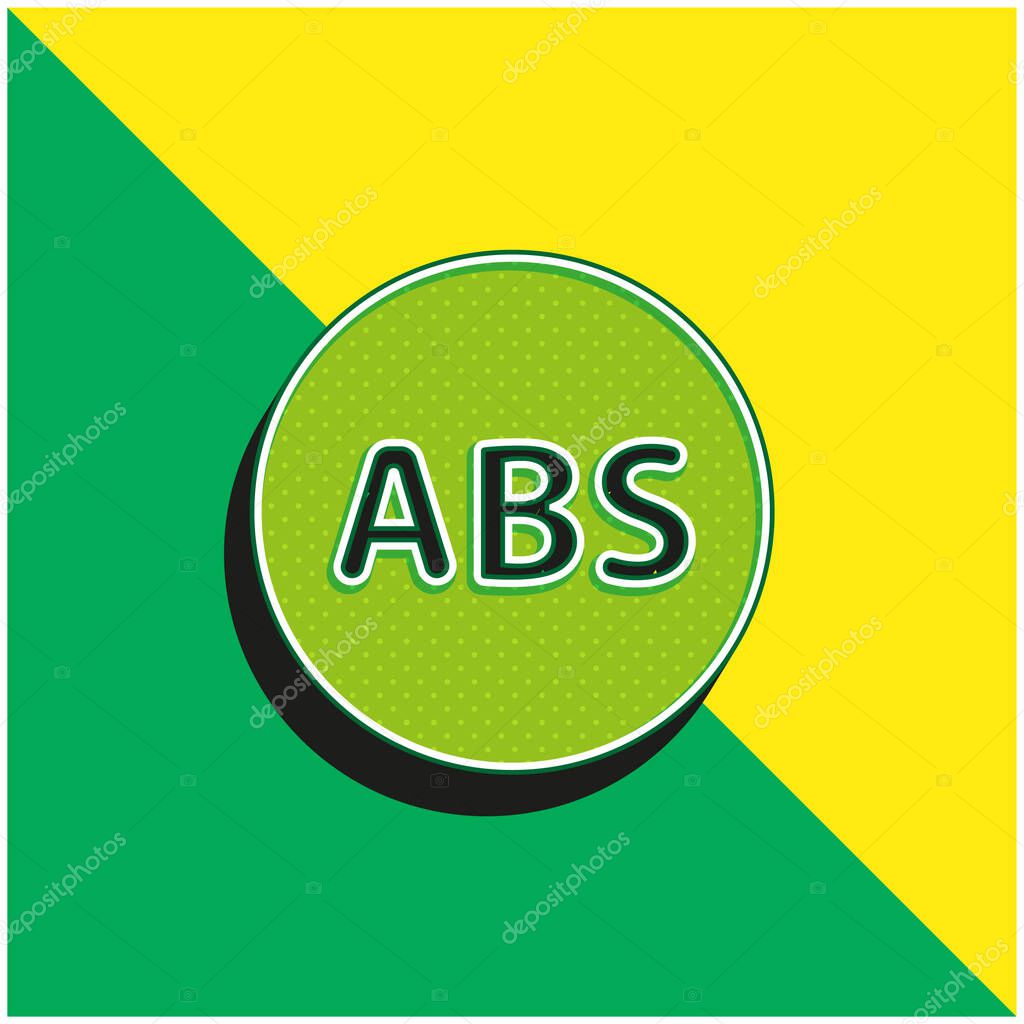 ABS Green and yellow modern 3d vector icon logo